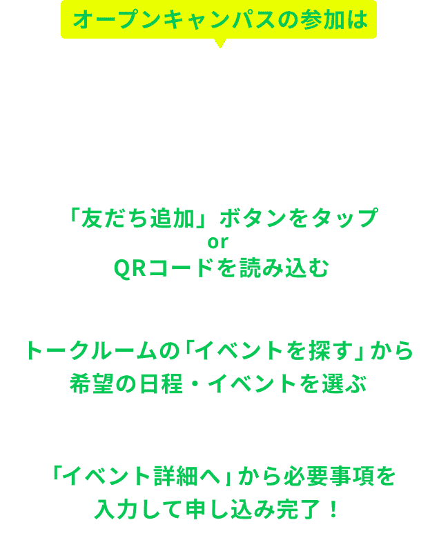 オープンキャンパス参加はLINEからカンタン受付！
